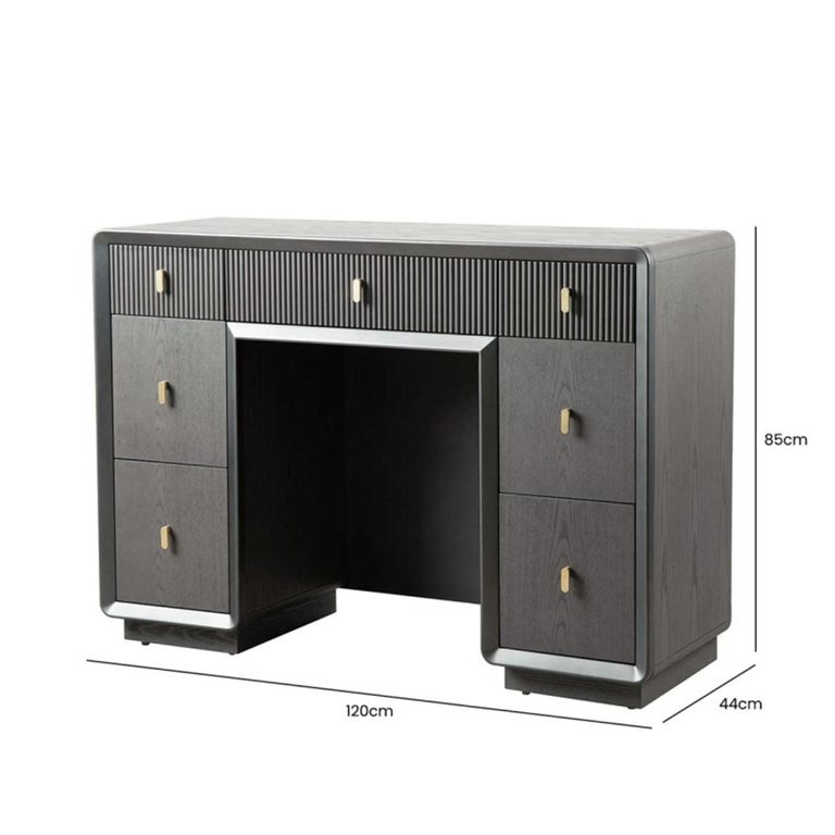 Amelie Dressing Table - 7 Drawer - Smoke Grey