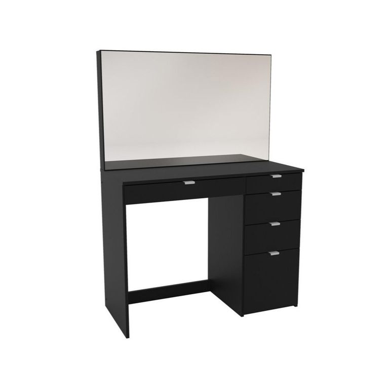 Ava Single Dressing Table - 5 Drawer - Black