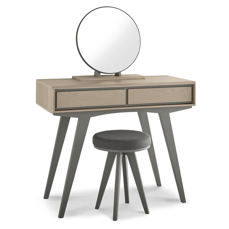 Brunel Scandi Oak & Dark Grey Dressing Table - 1 Drawer