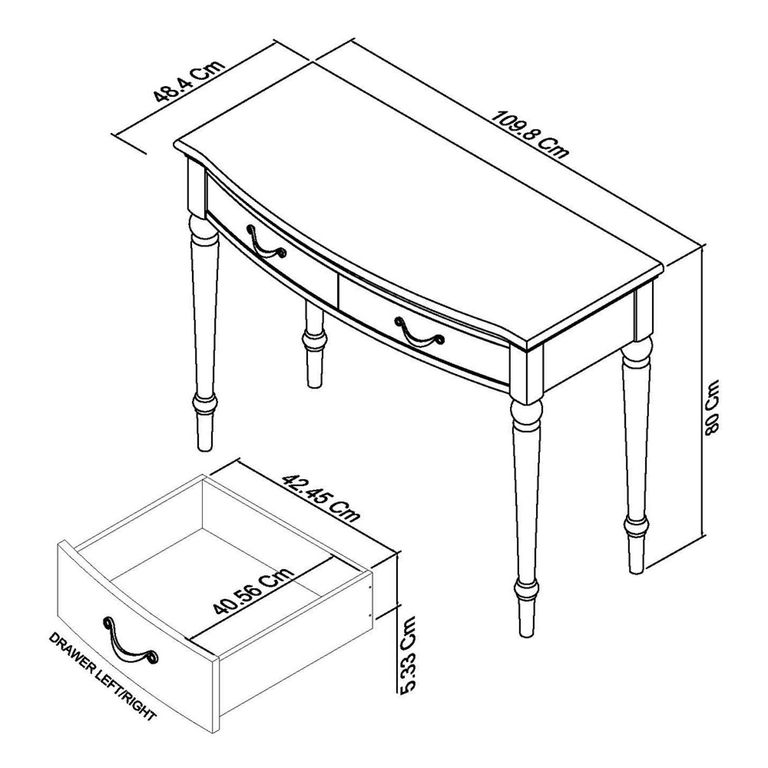 Montreux Dressing Table - Grey Washed Oak & Soft Grey