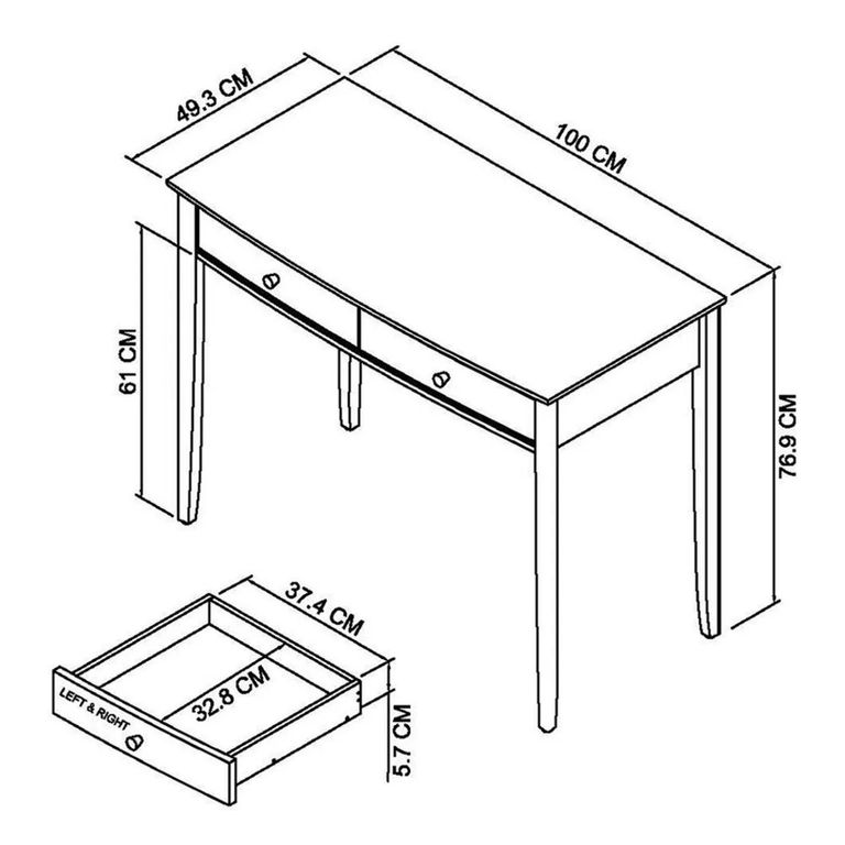 Whitby Scandi Oak & Soft Grey Dressing Table