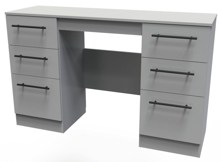 Beverley Grey 6 Drawer Double Dressing Table