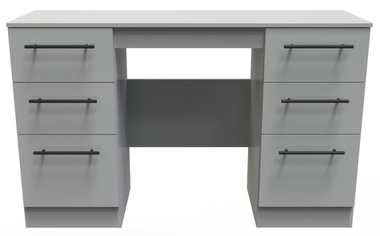 Beverley Grey 6 Drawer Double Dressing Table