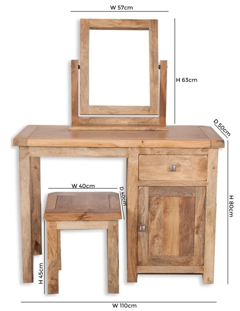 Bombay Solid Mango Wood Dressing Set