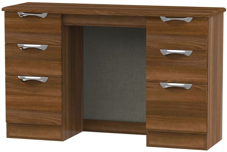 Camden Walnut Effect 6 Drawer Double Dressing Table