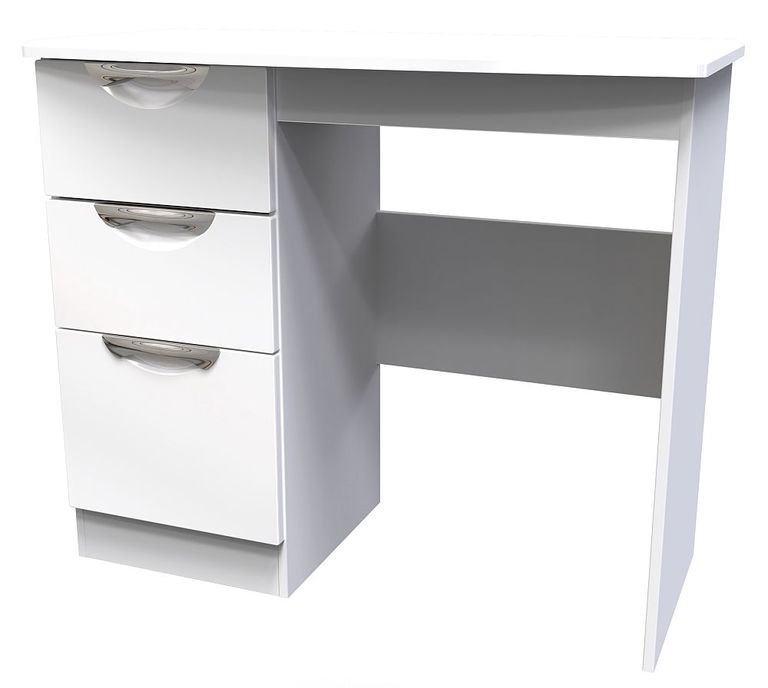 Camden White Gloss 3 Drawer Single Dressing Table
