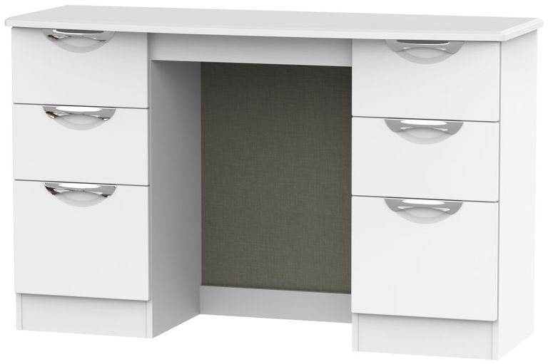 Camden White Matt 6 Drawer Double Dressing Table