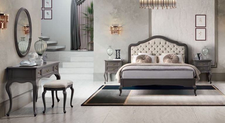 Verdi Dressing Table - 3 Drawer - Grey - French Style