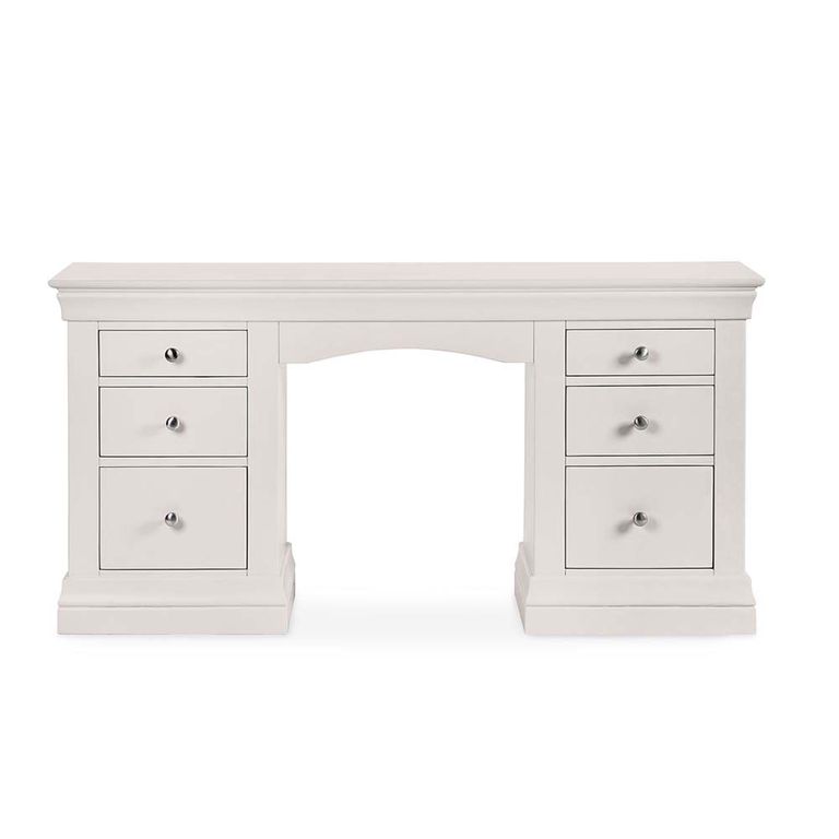 Clermont Double Dressing Table - 6 Drawer - Soft Grey
