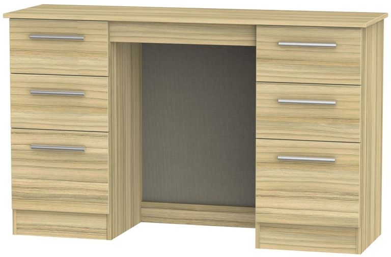 Contrast Modern Oak 6 Drawer Double Dressing Table