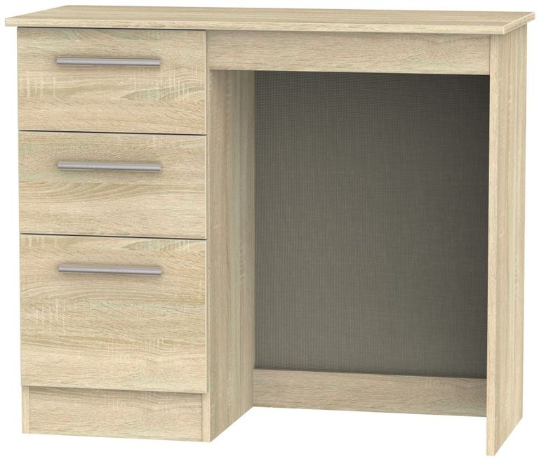 Contrast Oak Effect 3 Drawer Single Dressing Table