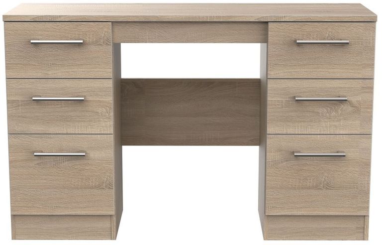 Devon Oak Effect 6 Drawer Double Dressing Table