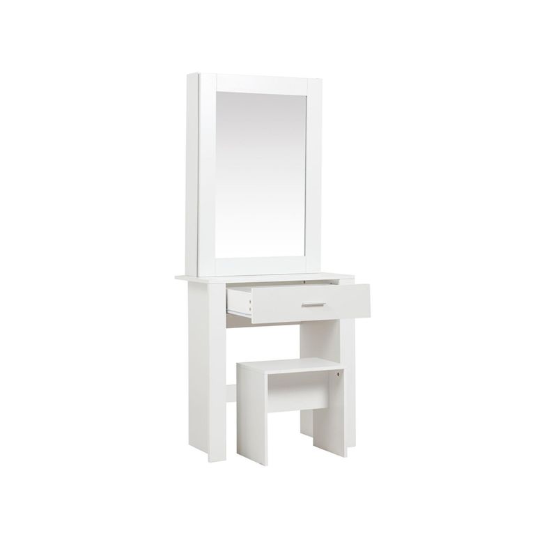 Evelyn Sliding Mirror Dressing Table - 1 Drawer - White