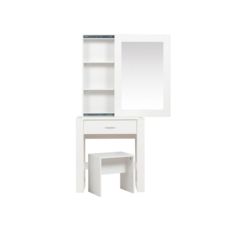 Evelyn Sliding Mirror Dressing Table - 1 Drawer - White
