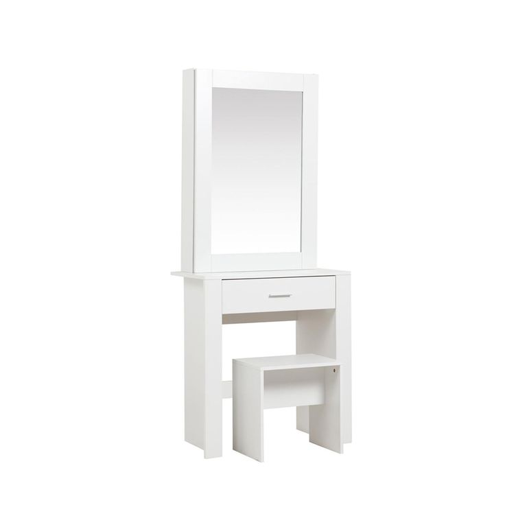Evelyn Sliding Mirror Dressing Table - 1 Drawer - White