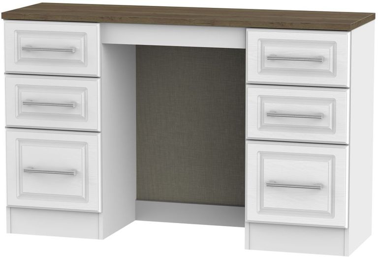 Kent White Ash and Oak 6 Drawer Double Dressing Table