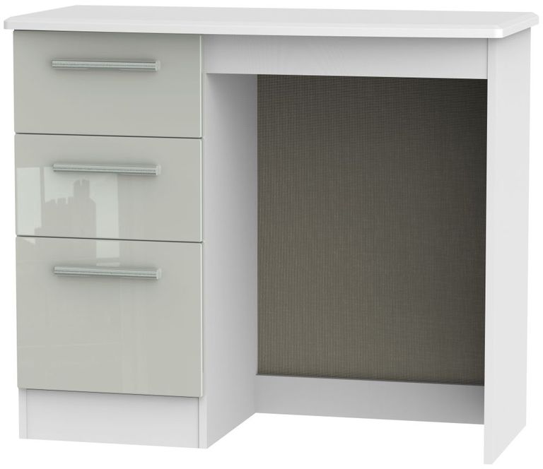 Knightsbridge Cashmere Gloss and White 3 Drawer Single Dressing Table