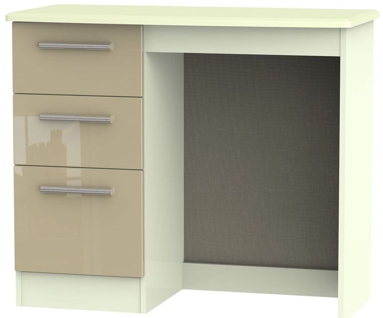 Knightsbridge Mushroom and Cream 3 Drawer Single Dressing Table