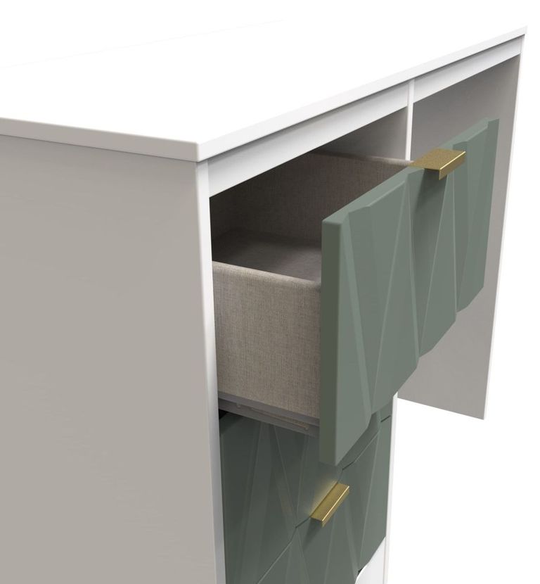 Las Vegas White and Green 3 Drawer Single Dressing Table