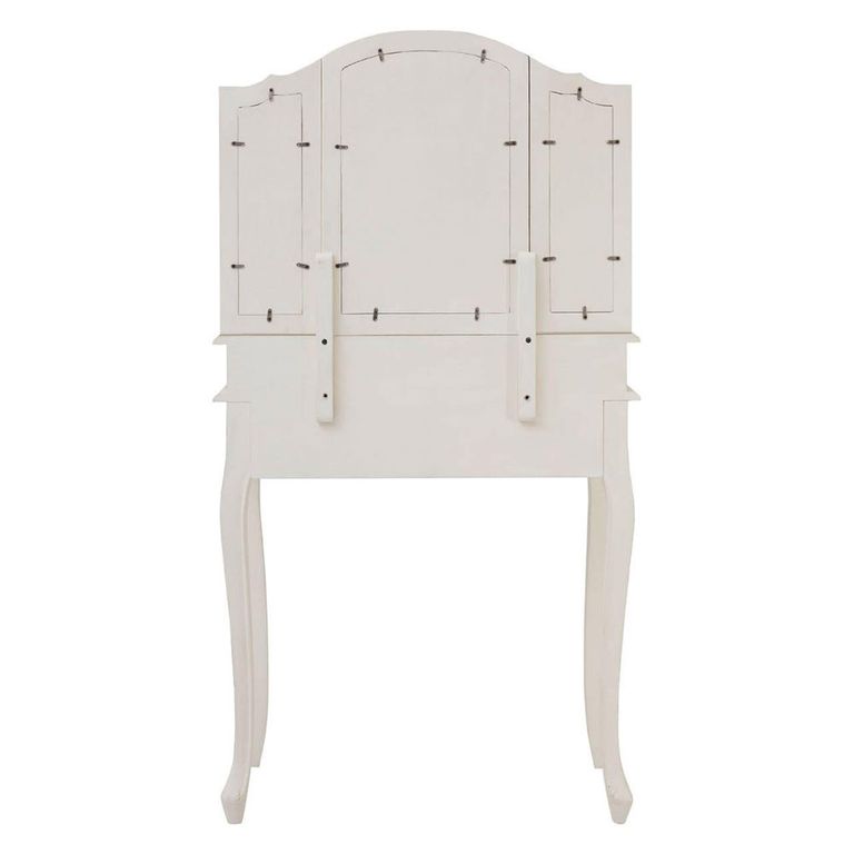 Loire Dressing Table - 4 Drawer - White with Mirror