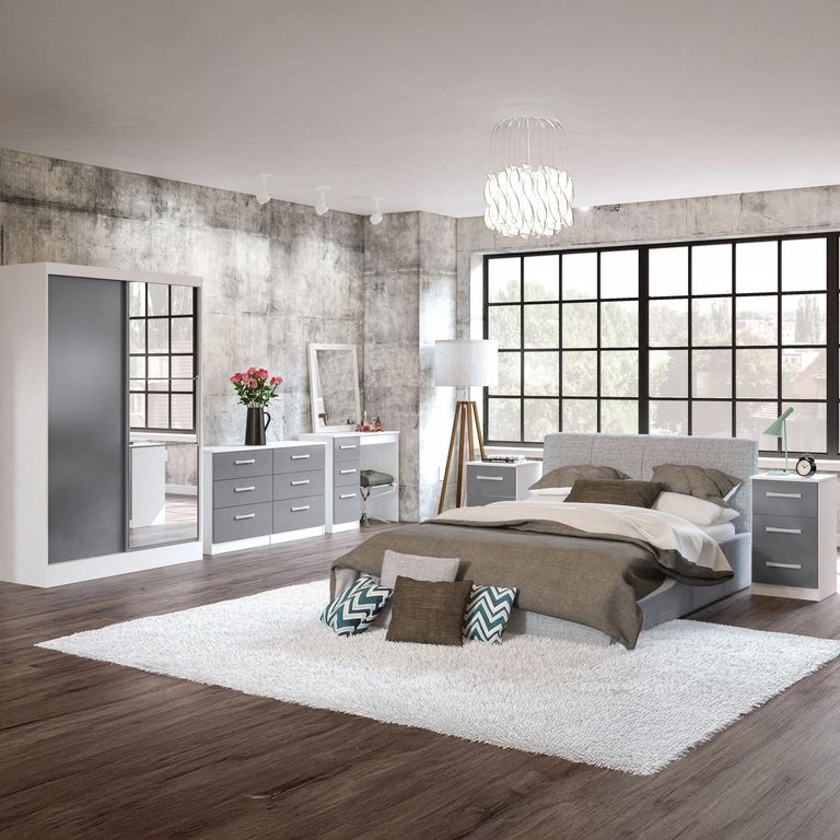 Lynx Single Dressing Table - 3 Drawer - White