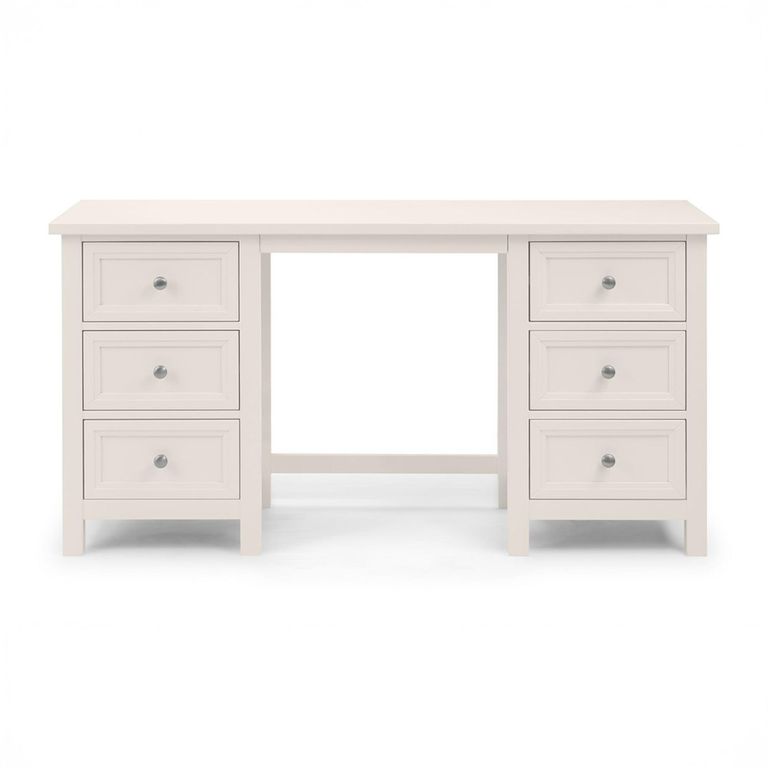 Maine Dressing Table - 6 Drawer - Double - White