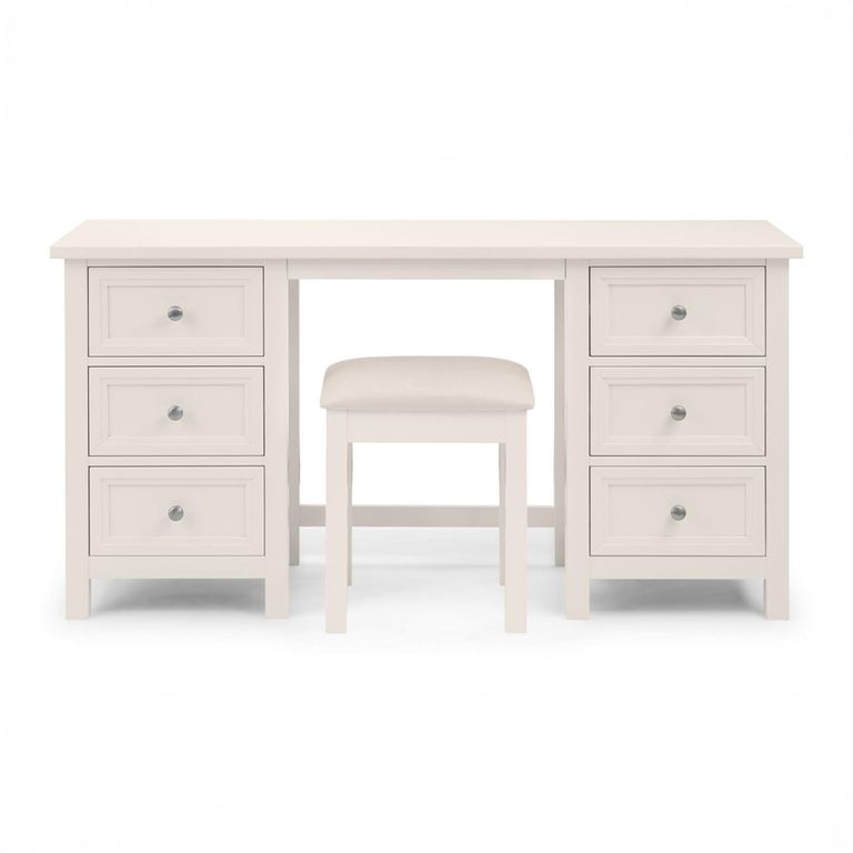 Maine Dressing Table - 6 Drawer - Double - White