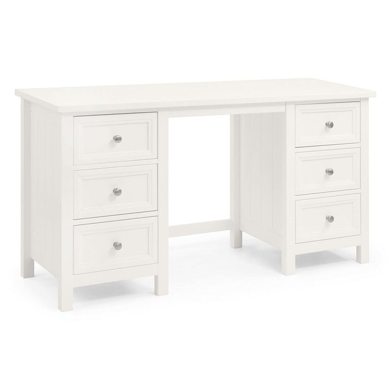 Maine Dressing Table - 6 Drawer - Double - White