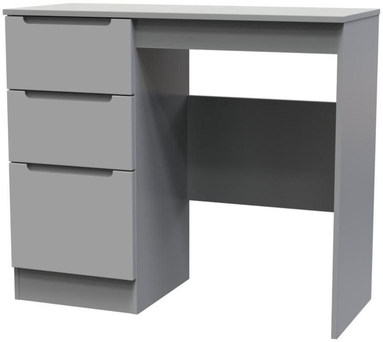 Milan Grey 3 Drawer Single Dressing Table