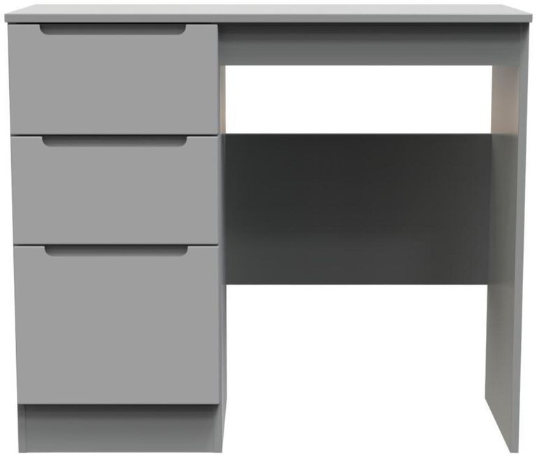 Milan Grey 3 Drawer Single Dressing Table