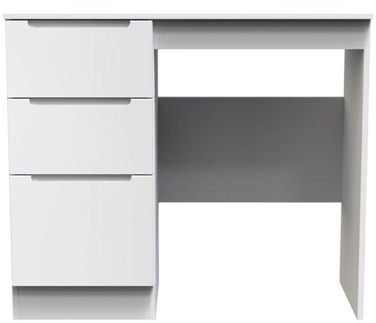 Milan White Gloss 3 Drawer Single Dressing Table