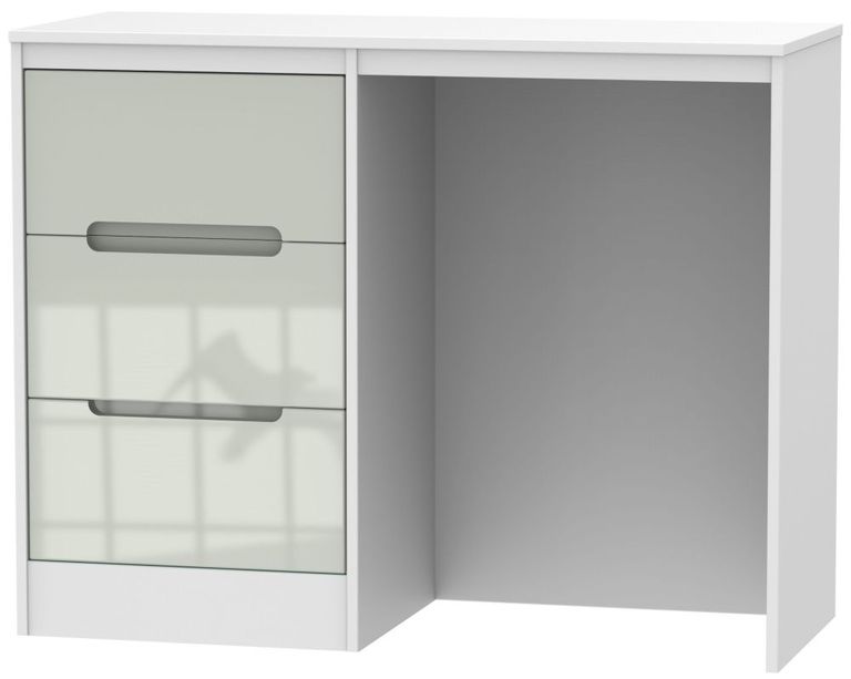 Monaco Gloss Cashmere and White 3 Drawer Single Dressing Table