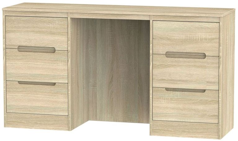 Monaco Oak Effect 6 Drawer Double Dressing Table