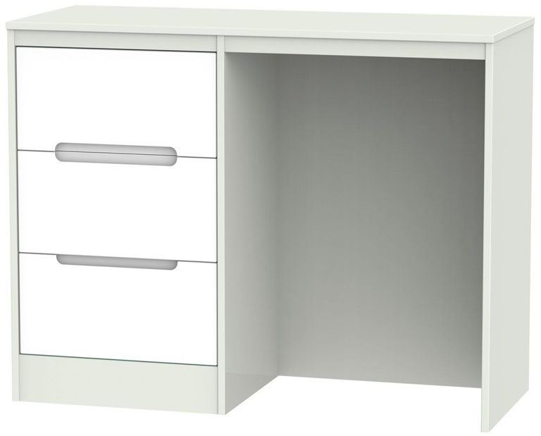 Monaco White and Cashmere 3 Drawer Single Dressing Table