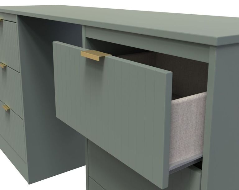 Nashville Green 6 Drawer Double Dressing Table