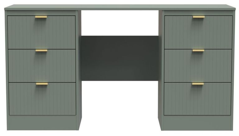 Nashville Green 6 Drawer Double Dressing Table