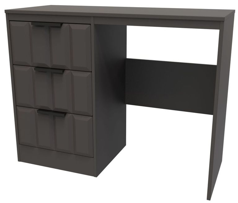 New York Graphite 3 Drawer Single Dressing Table