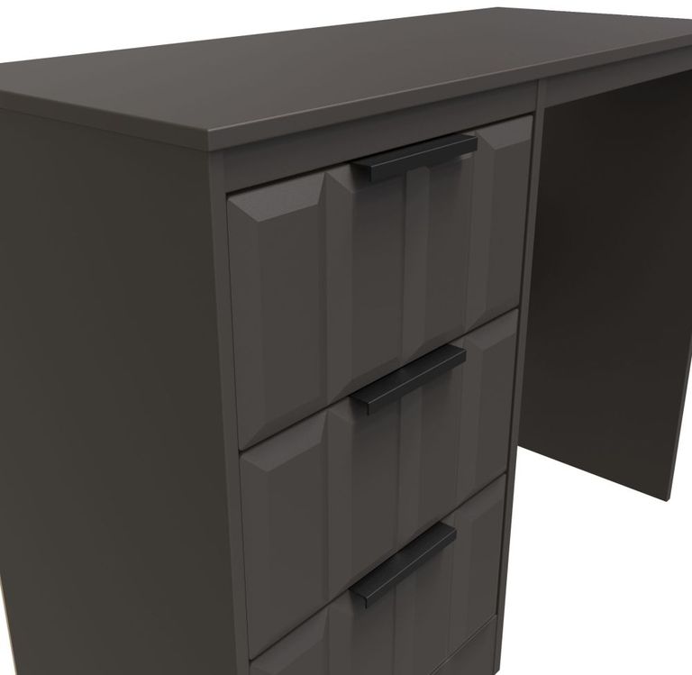 New York Graphite 3 Drawer Single Dressing Table
