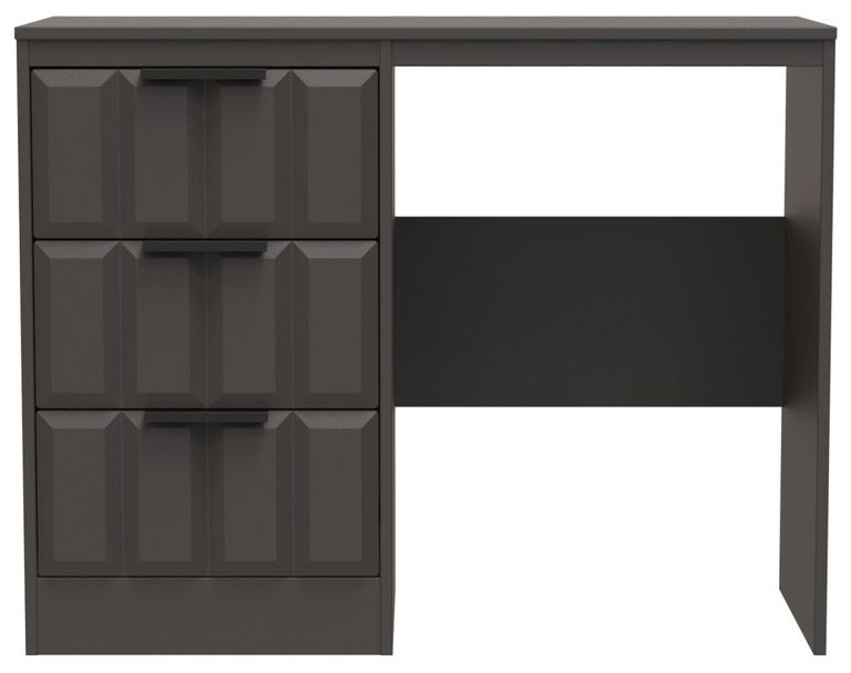 New York Graphite 3 Drawer Single Dressing Table