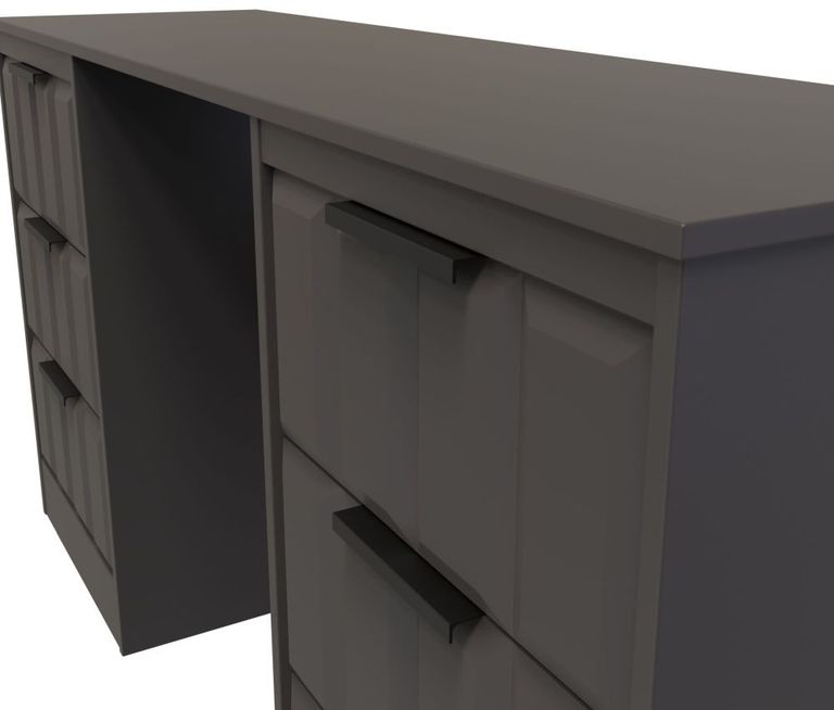 New York Graphite 6 Drawer Double Dressing Table