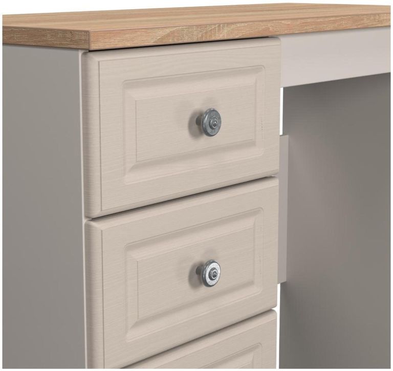 Norfolk Cashmere and Oak Effect 3 Drawer Single Dressing Table