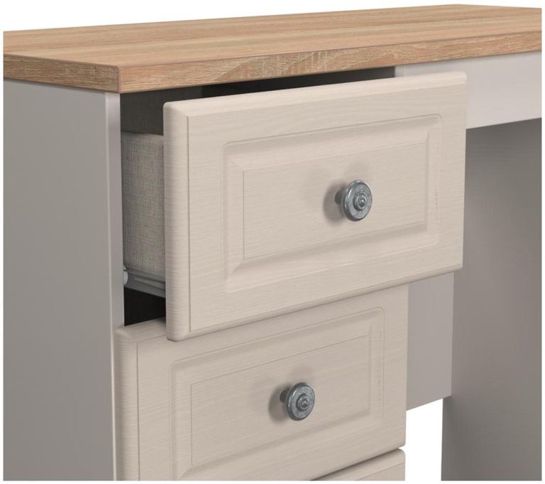 Norfolk Cashmere and Oak Effect 3 Drawer Single Dressing Table