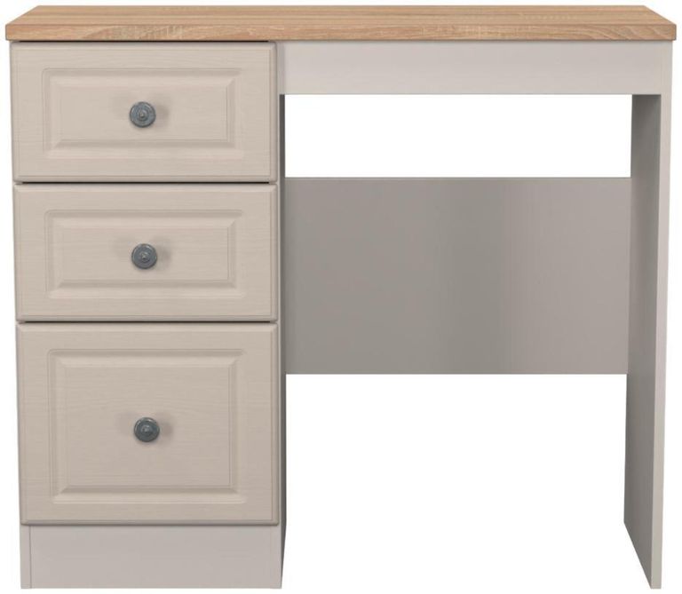 Norfolk Cashmere and Oak Effect 3 Drawer Single Dressing Table
