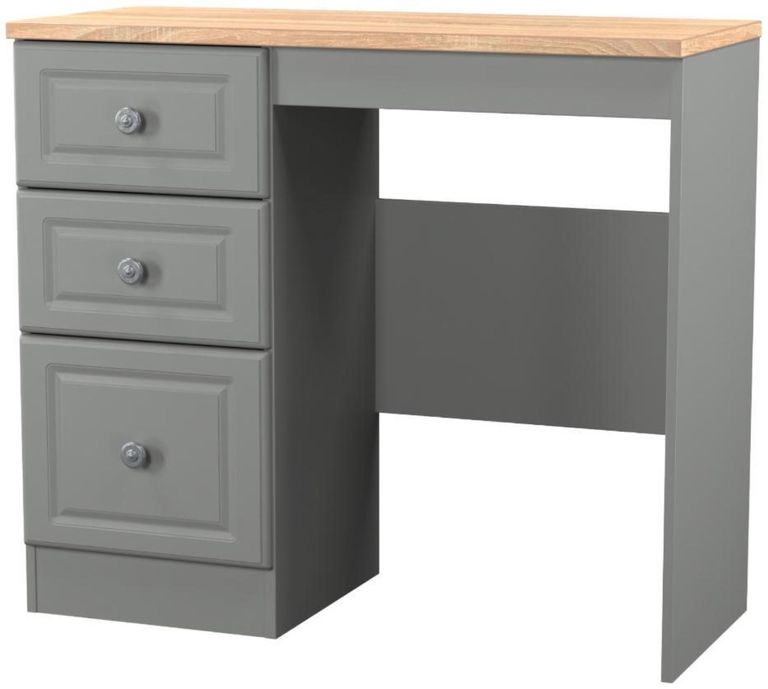 Norfolk Grey and Oak Effect 3 Drawer Single Dressing Table