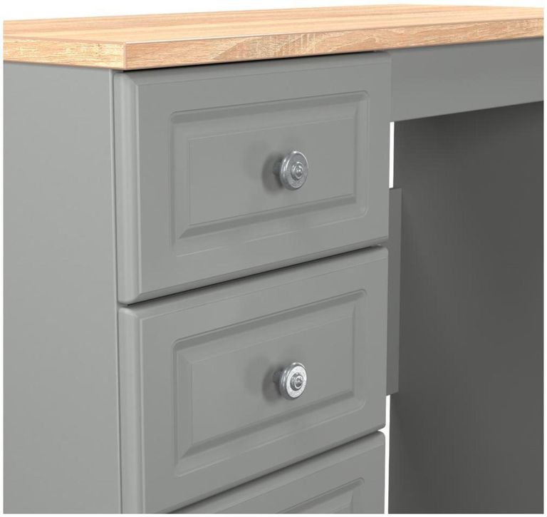 Norfolk Grey and Oak Effect 3 Drawer Single Dressing Table