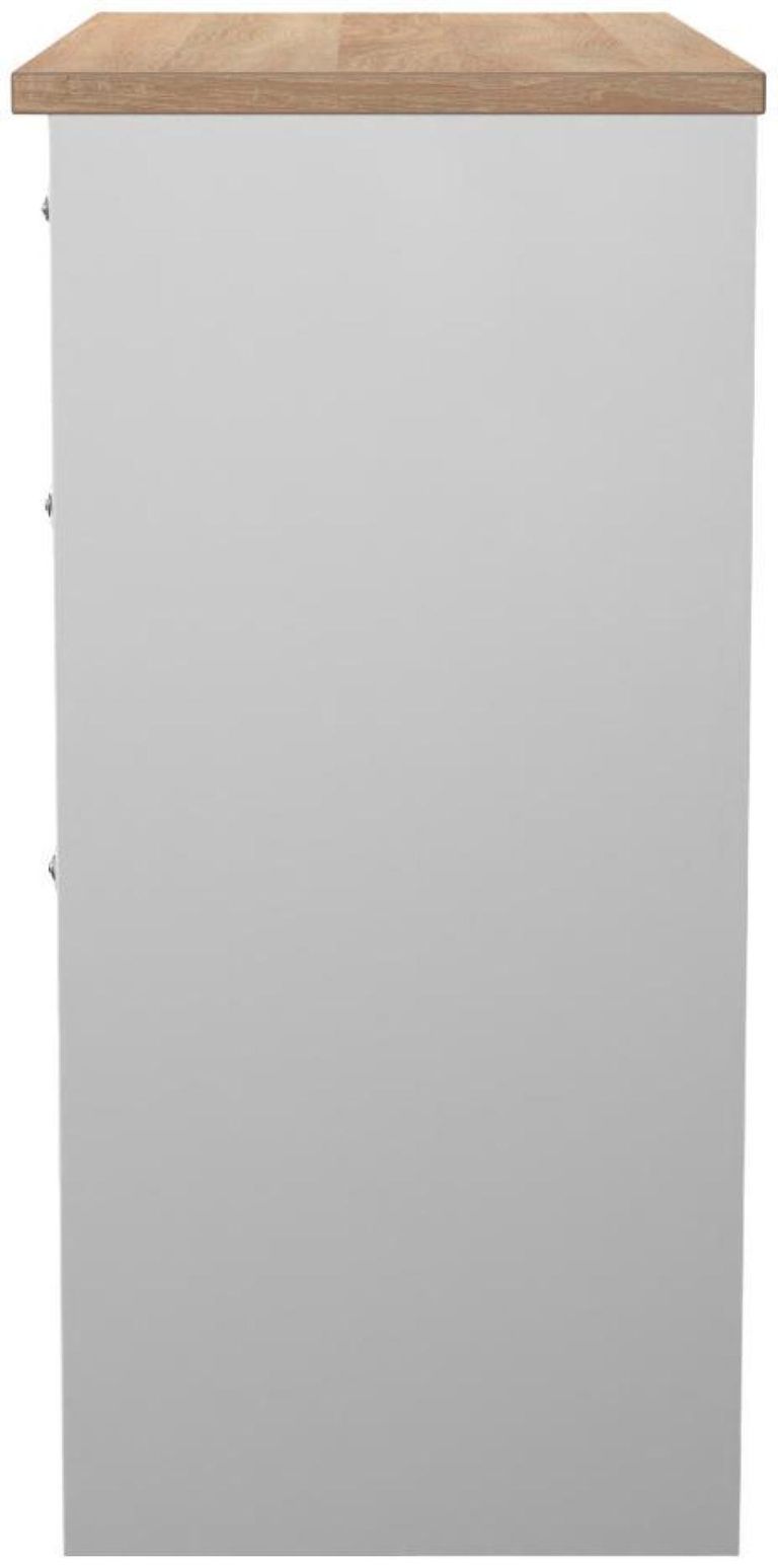 Norfolk White and Oak Effect 3 Drawer Single Dressing Table