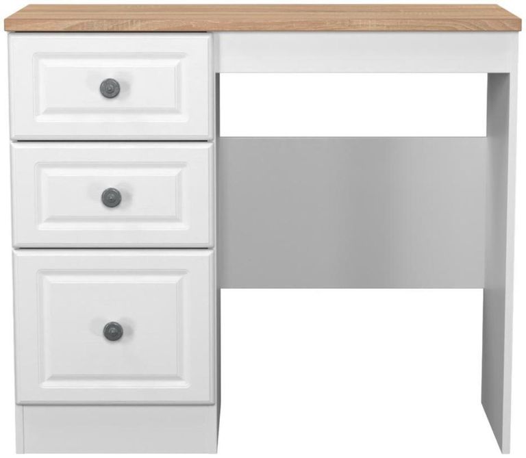 Norfolk White and Oak Effect 3 Drawer Single Dressing Table