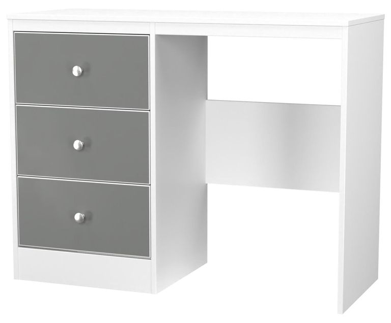 Padstow Grey and White 3 Drawer Single Dressing Table