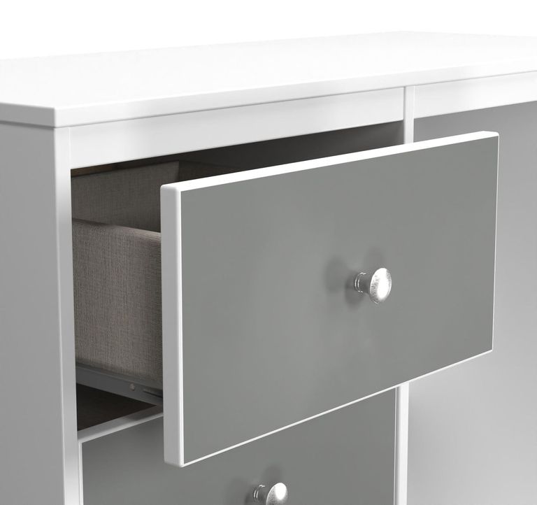 Padstow Grey and White 3 Drawer Single Dressing Table