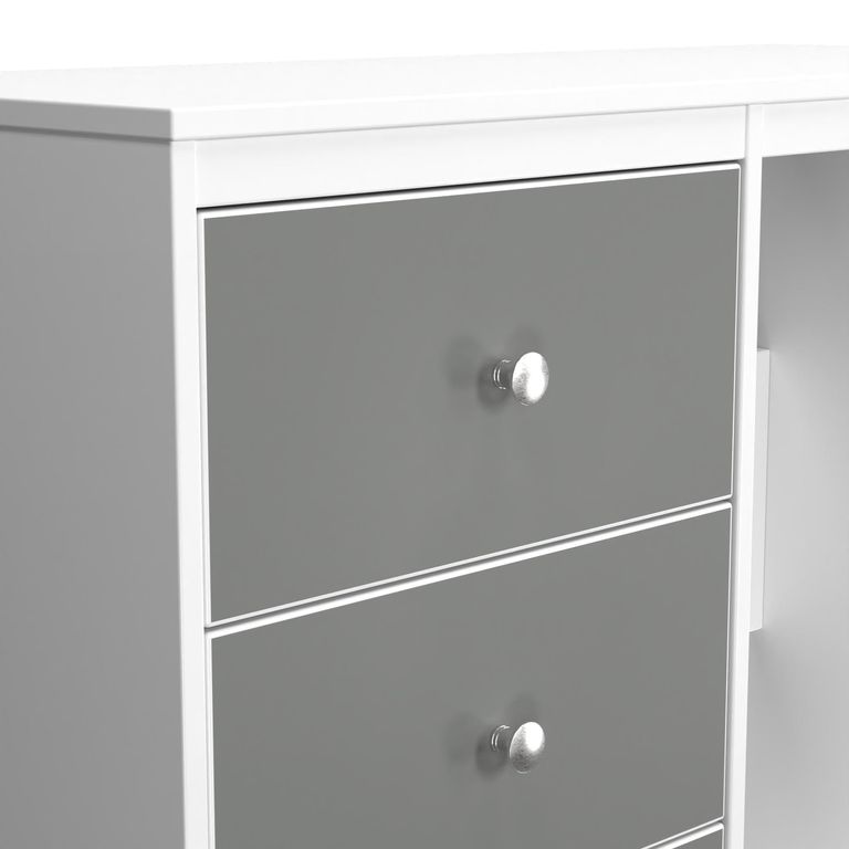 Padstow Grey and White 3 Drawer Single Dressing Table